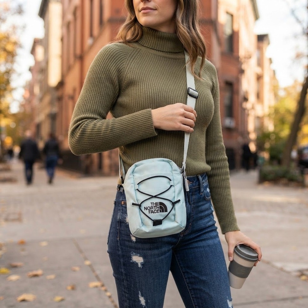 The North Face Jester Crossbody Bag Womens OS Light Blue Gorpcore Travel